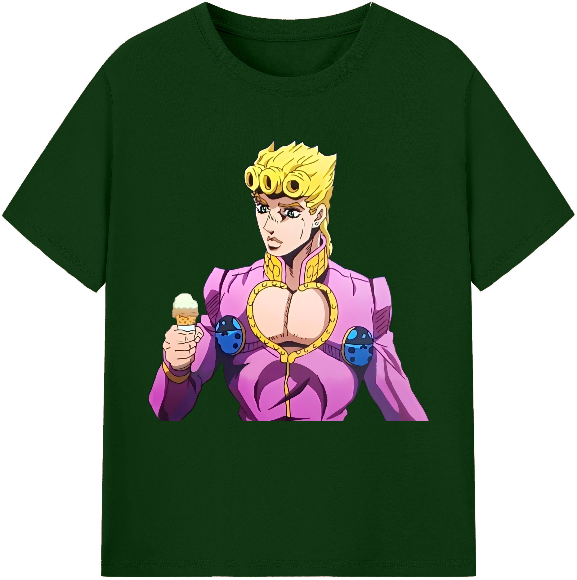 （画像用） ジョジョの奇妙な冒険 ジョルノ?ジョバァーナ JoJo's Bizarre Adventure Giorno Giovanna 綿100％半袖Tシャツ（フロントプリント）